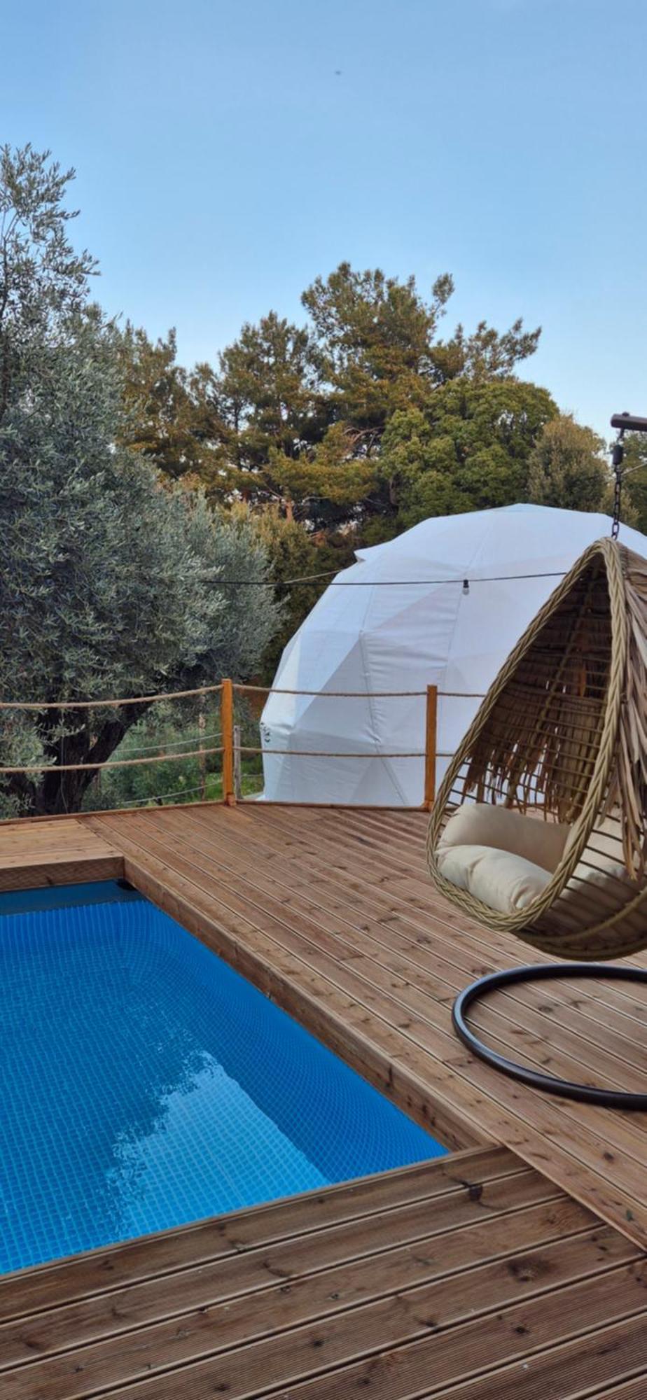 Luxury Dome Tents Ikaria Ap'Esso2 Raches (Ikaria) Exterior foto